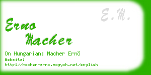 erno macher business card