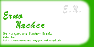 erno macher business card